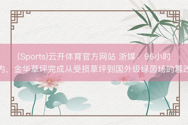 (Sports)云开体育官方网站 浙媒：96小时内，金华草坪完成从受损草坪到国外级绿茵场的篡改