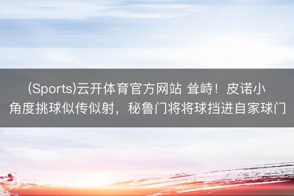 (Sports)云开体育官方网站 耸峙！皮诺小角度挑球似传似射，秘鲁门将将球挡进自家球门