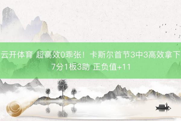 云开体育 超高效0乖张！卡斯尔首节3中3高效拿下7分1板3助 正负值+11