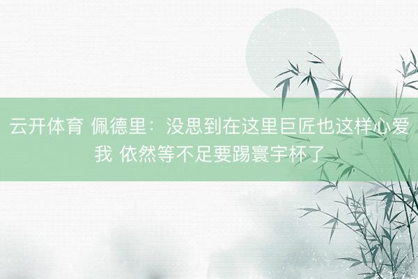 云开体育 佩德里：没思到在这里巨匠也这样心爱我 依然等不足要踢寰宇杯了